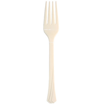 Ivory Plastic Forks Heavy Duty Cutlery 51ct.