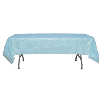 Light Blue Rectangular Plastic Tablecloths 54" x 108"