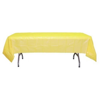 Light Yellow Rectangular Plastic Tablecloths 54" x 108"