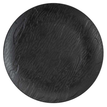 Mahogany Collection 7.5" Black Wood-Like Plastic Salad Plates, 10 count