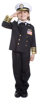 Navy Admiral Black Children's Halloween Costume