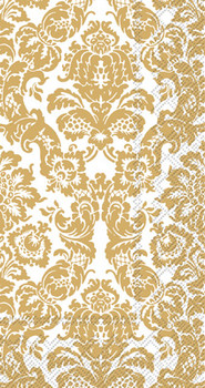 Palais White and Gold Guest Towels 16 Napkins per Pack