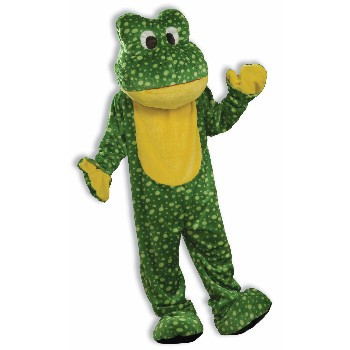Plush Adult Mascot Frog w/ Yellow Belly Costume