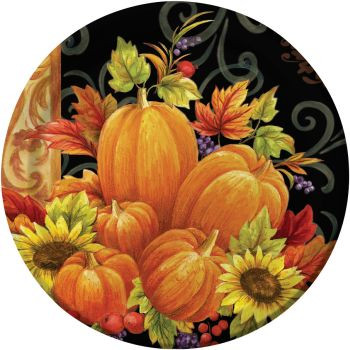 Pumpkin Tapestry 9" Thanksgiving Dinner Paper Plates 8ct.