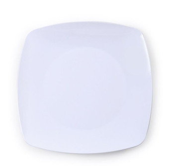 Renaissance White Square Rounded 7.5" Salad Plastic Plates 10ct.