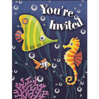 Sea Life Under The Sea Happy Birthday Invititations 8ct.