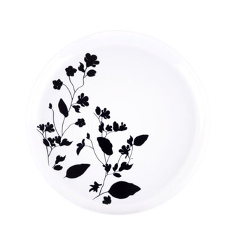 Spring Collection Black Floral Plastic Salad 7.5" Party Wedding Plates (10 count)