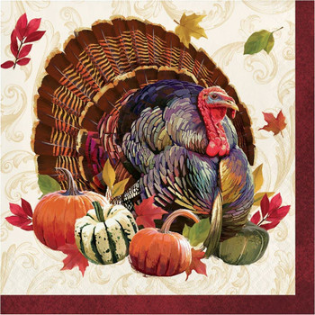 Thanksgiving Turkey Luncheon Party Lunch Napkins 16ct.