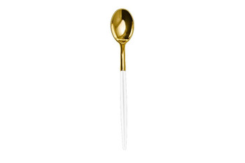 Trendables Two Tone White / Gold Plastic Spoons Wedding Cutlery 20ct.