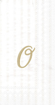 White w/ Gold Monogram "O" Guest Towels 16ct.