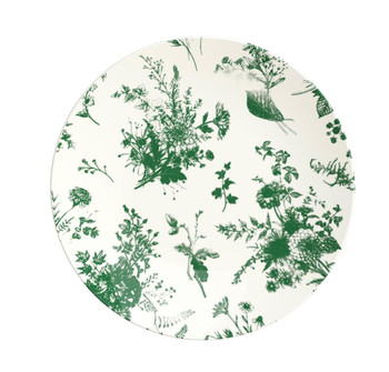 green floral w/ ivory salad plates