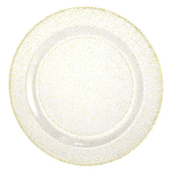 gold glitter plastic plates