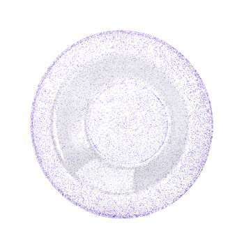purple glitter plastic soup bowls