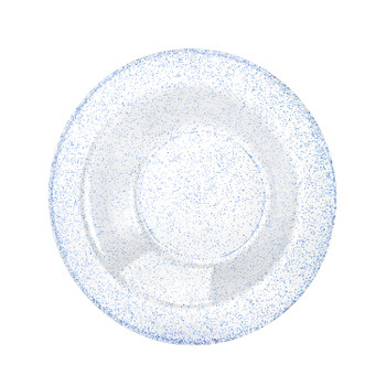blue glitter plastic soup bowls