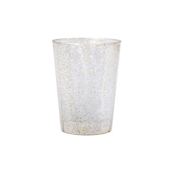 gold plastic tumblers 10oz. glitter