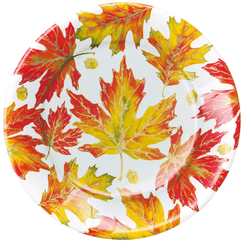 Caspari Autumn Hues Paper Thanksgiving / Fall Dinner Plates - 8ct.