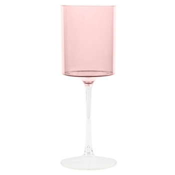 pink clear plastic wine glass 14oz.