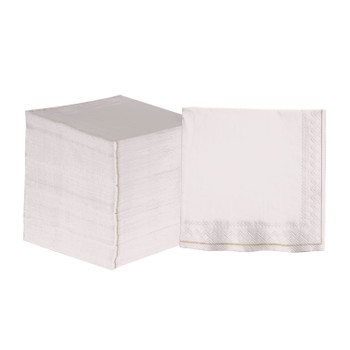 Linen with Gold Stripe Paper Lunch Napkins | 20 Napkins