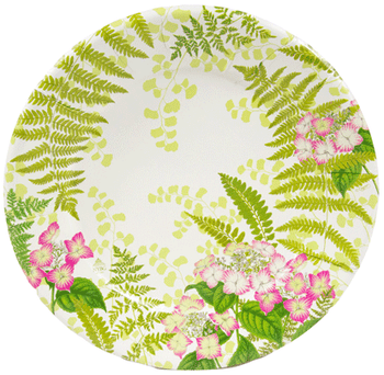 caspari floral fern dinner paper plates