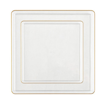 clear w/ gold edge square salad plates