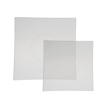 Luxe Party Square Collection  Clear w/ Silver Accent Plastic Plates