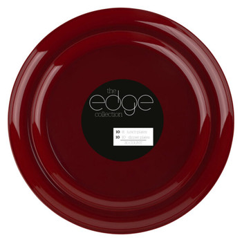 cranberry red plastic plates edge