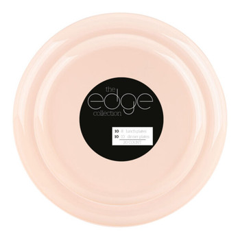 Pink  plastic plates edge