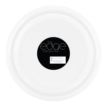 white plastic plates edge