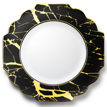 black gold marble plastic plates dinner