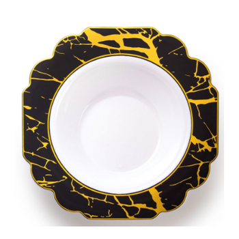 black gold marble plastic  bowls