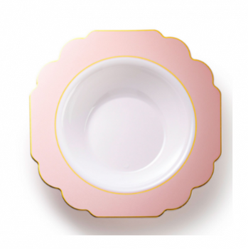 pink gold  marble plastic  bowls