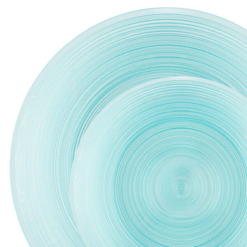 aqua blue salad plastic plates transparent