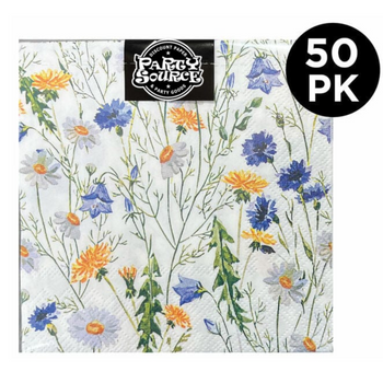 Wild Flowers Square Paper Lunch Napkins - Pack of 50