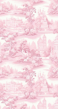 Pink Toile Disposable Airlaid Buffet / Guest Napkins - Pack of 16