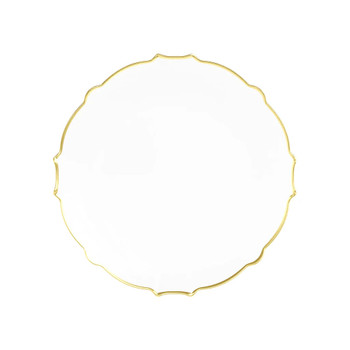 Clear w/ Gold Border 7.5 Inch Plastic Party Petal Plates