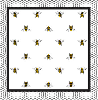 Bee Charger Placemat 12.5" x 12.5" Durable Heavyweight Paper Elegant Table Setting - 24 Count