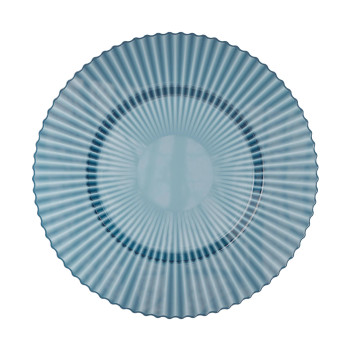 Elegant 11-Inch Round Disposable Party Dinner Plate with Sapphire Gemstone Design Blue