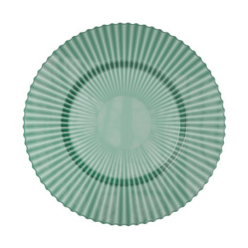 Elegant 11-Inch Round Disposable Party Dinner Plate with Green Emerald Gemstone Design