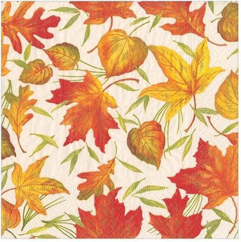 Woodland Leaves Disposable Paper Airlaid Buffet Cocktail Napkins