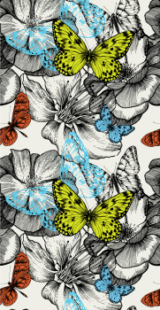 Butterfly Stamp Disposable Airlaid Buffet / Printed Guest Towel - Pack of 16