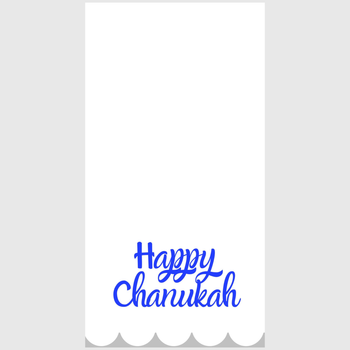 Scalloped Edge Happy Chanukah Disposable Airlaid Buffet / Guest Towel - Pack of 16