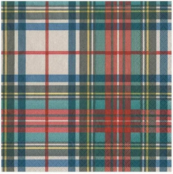 Caspari Dress Stewart Tartan Disposable Airlaid Buffet / Cocktail Napkin