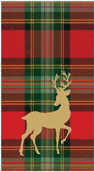 Reindeer Tartan Red Disposable Airlaid Buffet Guest Towel