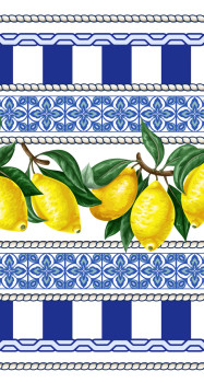 Venetian Lemons Disposable Airlaid Buffet/Guest Towels, Soft Luxury Linen-Feel Napkins for Parties, Weddings & Events - 16 Pack