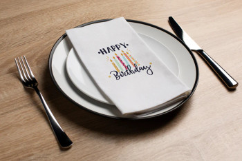 Altoona Design Birthday Candles Guest Towel Napkins - Premium Airlaid Linen-Feel Disposable Hand Towels for Birthday Party, Baby Shower & Event Decor - 16 Pack