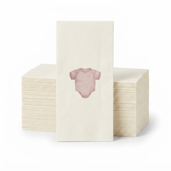 Altoona Design Pink Stretchie Guest Towel Napkins - Premium Airlaid Linen-Feel Disposable Hand Towels for Birthday Party, Baby Shower & Event Decor