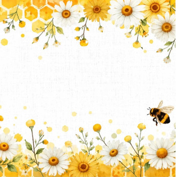 Jewish New Year Chamomile Honeycomb Disposable Square Charger Mats Heavyweight Disposable Paper, Heat Resistant Non Slip for Dining Kitchen Holiday Party - 12.5 x 12.5 Inch, 24 Count