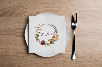 Altoona Design Autumn Succos Frame Cocktail Napkins Printed Airlaid Linen-Feel Disposable Hand Towels for Jewish New Year & Sukkos Holiday Party Buffet & Dinner