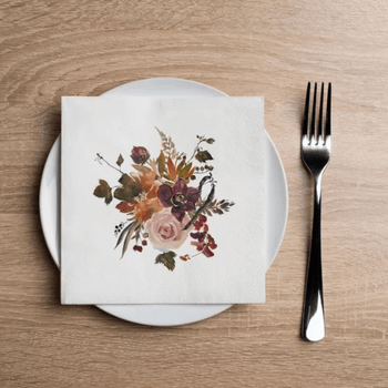 Altoona Design Autumn Cluster Cocktail Napkin Printed Airlaid Linen-Feel Disposable Hand Towels for Thanksgiving Fall Holiday Party Buffet & Dinner(20Pack)