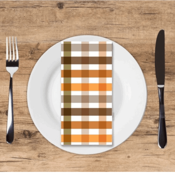Altoona Design Autumn Gingham Guest Towel Printed Airlaid Linen-Feel Disposable Hand Towels for Thanksgiving Fall Holiday Party Buffet & Dinner(16Pack)